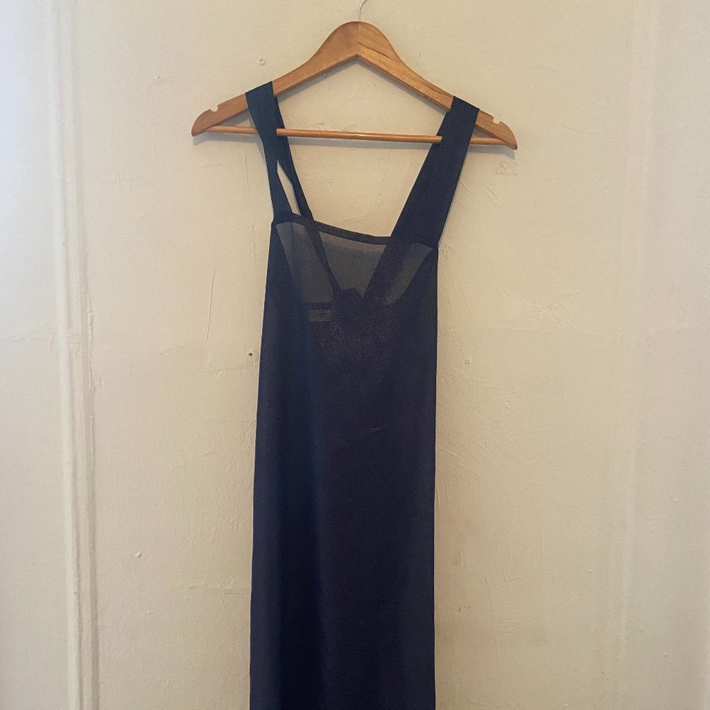 Carlos Peralta - Sheer, Iridescent, Navy Drapey Dress/Bathing suit cover